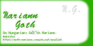 mariann goth business card